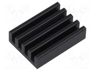 Heatsink: extruded; grilled; black; L: 37.5mm; W: 27mm; H: 10mm FISCHER ELEKTRONIK