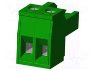 Connector: pluggable terminal block; plug; female; 12A; 300V; 1x2 AMPHENOL ANYTEK