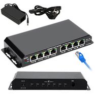 Extralink KRATOS | PoE Switch | 7x Gigabit PoE, 1x Uplink RJ45, Power Supply 24V 2.5A, 60W, EXTRALINK