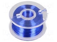 Silver plated copper wires; 0.1mm; blue; Cu,silver plated; 100m DONAU ELEKTRONIK