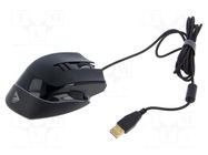 Mouse; black,red; USB A; optical,wired; 1.8m; No.of butt: 15 SAVIO