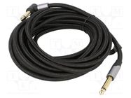 Cable; Jack 6,35mm plug,Jack 6.35mm angled plug; 5m; black VENTION