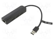 Hub USB; USB 2.0; black; Number of ports: 5; 0.15m; Enclos.mat: ABS VENTION