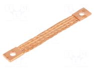 Braids; earthing tape; W: 14mm; 10mm2; Ø1: 7mm; Ø2: 7mm; 75A; L: 100mm CONNECT