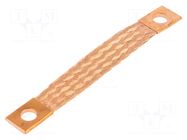 Braids; earthing tape; W: 16mm; 16mm2; Ø1: 9mm; Ø2: 9mm; 120A; L: 100mm CONNECT