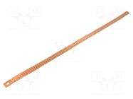 Braids; earthing tape; W: 16mm; 16mm2; Ø1: 9mm; Ø2: 9mm; 120A; L: 500mm CONNECT