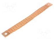 Braids; earthing tape; W: 20mm; 25mm2; Ø1: 9mm; Ø2: 9mm; 135A; L: 200mm CONNECT