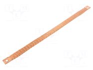 Braids; earthing tape; W: 20mm; 25mm2; Ø1: 9mm; Ø2: 9mm; 135A; L: 400mm CONNECT