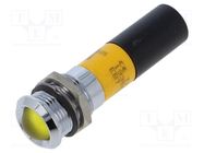 Indicator: LED; flat; yellow; 230VAC; Ø14mm; IP67; metal,plastic CML INNOVATIVE TECHNOLOGIES