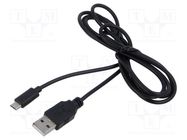 Cable; USB 2.0; USB A plug,USB B plug; 1.4m; black; PVC; 60W; 2.4A SUNNY