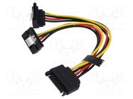 Cable: SATA; SATA 15pin angled male x2,SATA 15pin female; 0.15m VENTION