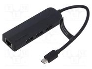 Hub USB; USB 2.0; black; Number of ports: 5; 0.15m; Enclos.mat: ABS VENTION