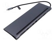Hub USB; USB 2.0,USB 3.0,USB 3.2; PnP; grey; Number of ports: 11 VENTION