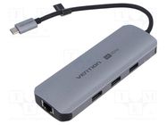 Hub USB; USB 3.0; grey; Number of ports: 9; 0.15m; Colour: black VENTION