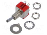 Switch: toggle; Pos: 2; DPDT; ON-(ON); 2A/250VAC; 5A/28VDC; -30÷85°C TE Connectivity