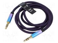 Cable; Jack 3.5mm 3pin plug,both sides; 1m; Plating: gold-plated VENTION