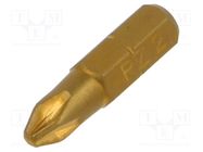 Screwdriver bit; Pozidriv®; PZ2; Overall len: 25mm FELO