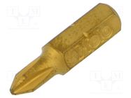 Screwdriver bit; Phillips; PH1; Overall len: 25mm FELO