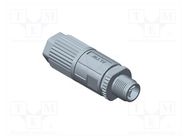 Connector: M12; plug; male; straight; crimped; for cable; PIN: 8 AMPHENOL LTW