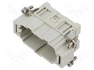 Connector: HDC; contact insert; male; CCE; PIN: 10; 10+PE; 16A; 600V ILME