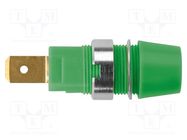 Connector: 4mm banana; socket; 32A; 1kV; green; gold-plated; screw SCHÜTZINGER