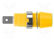 Connector: 4mm banana; socket; 32A; 1kV; yellow-green; screw; 41mm SCHÜTZINGER