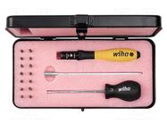 Screwdriver; torque; Kit: screwdriver bits; 0.1÷0.6Nm WIHA