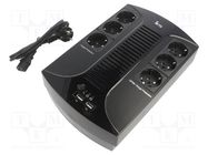 Power supply: UPS; with strip; 360W; 600VA; Uin: 230V; 205x285x94mm IPS