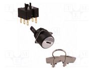 Switch: rotary with key; 16mm; SPDT; black; IP65; Pos: 2; -10÷55°C OMRON