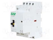 Contactor: 4-pole installation; 25A; 230VAC; NO x4; IP20; -25÷50°C F&F