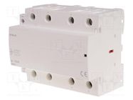 Contactor: 4-pole installation; 100A; 230VAC; NO x4; IP20 F&F