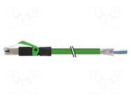 Patch cord; Cat: 5e; wires,RJ45 plug; stranded; Cu; 7.5m; PUR; green MURRELEKTRONIK