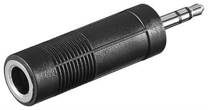 Headphone AUX Adapter, 3.5Ā mm to 6.35Ā mm Jack, 3.5 mm male (3-pin, stereo) - 1x 3.5 mm jack plug (3-pin, stereo) > 1x 6.35 mm jack socket (3-pin, stereo) 11101