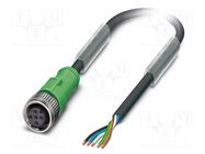 Connection lead; M12; PIN: 5; straight; 5m; plug; 60VAC; 4A; SAC; PUR PHOENIX CONTACT