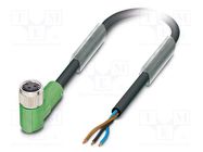 Connection lead; M8; PIN: 3; angled; 5m; plug; 60VAC; 4A; SAC; PUR PHOENIX CONTACT