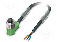 Connection lead; M12; PIN: 3; angled; 10m; plug; 250VAC; 4A; SAC; PUR PHOENIX CONTACT