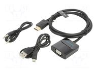 Converter; Full HD 1080p; 1m; black; ABS; black VENTION
