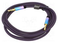 Cable; Jack 3.5mm 3pin plug,both sides; 1.5m; black; textile VENTION