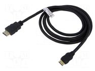 Cable; HDMI plug,mini HDMI plug; PVC; HDCP 2.2,HDMI 2.0; Len: 2m Goobay