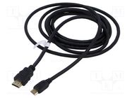 Cable; HDCP 2.2,HDMI 2.0; HDMI plug,mini HDMI plug; PVC; Len: 3m Goobay