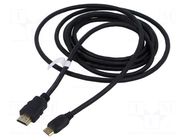 Cable; HDMI plug,mini HDMI plug; PVC; HDCP 2.2,HDMI 2.0; Len: 3m GOOBAY