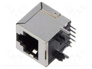 Connector: RJ45; socket; PIN: 8; Cat: 6; shielded; 8p8c; THT; angled MH CONNECTORS