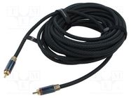 Cable; RCA plug,both sides; 8m; Plating: gold-plated; black VENTION