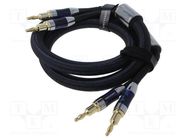 Cable; banana plug x2,both sides; 1m; Plating: gold-plated; black VENTION