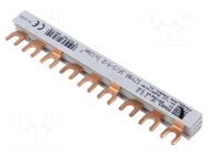Busbar; 12mm2; Poles: 3; Urated: 400V; 80A; fork; Pitch: 17.8mm; PVC PAWBOL
