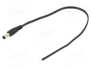 Cable; 2x0.5mm2; DC 5,5/2,5 plug; straight; black-grey,black POS