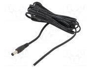 Cable; 2x0.5mm2; DC 5,5/2,5 plug; straight; black-grey,black; 3m POS