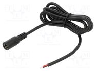 Cable; 2x0.5mm2; DC 5,5/2,5 socket; straight; black; 1m; -20÷80°C POS