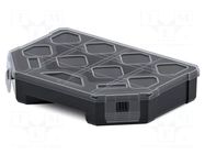 Container: collective; with partitions; black; 195x142x40mm KISTENBERG