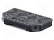 Container: collective; with partitions; black; 243x142x40mm KISTENBERG